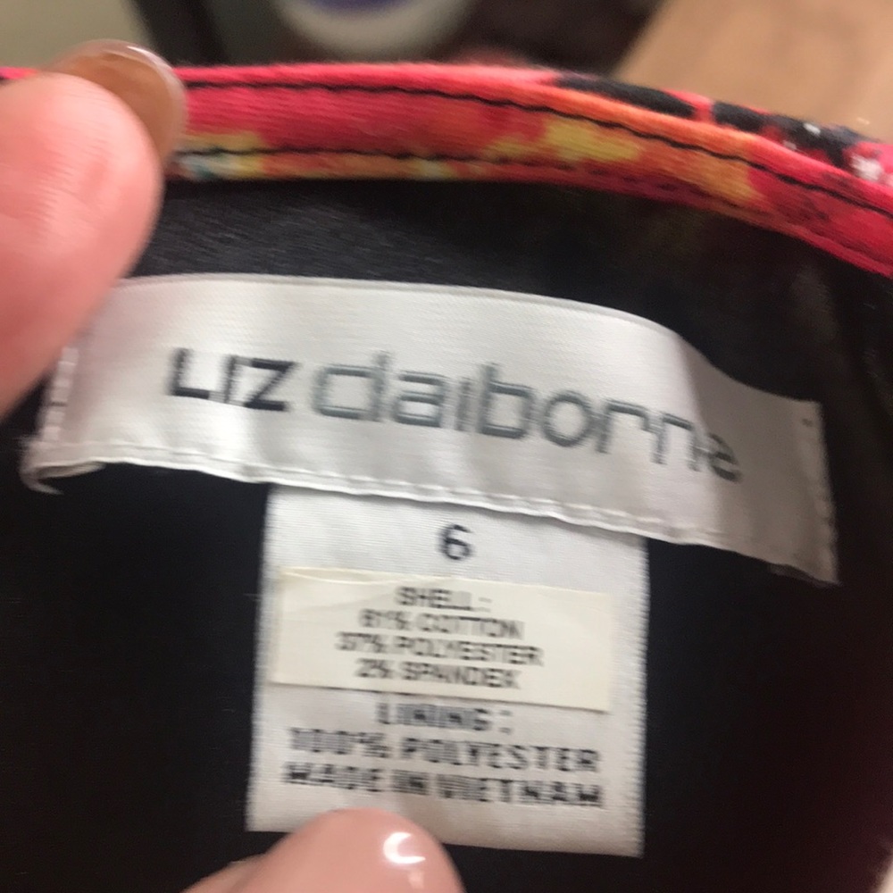 Liz Claiborne watercolor floral pattern dress Sz 6 - Picture 6 of 6